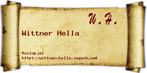 Wittner Hella névjegykártya